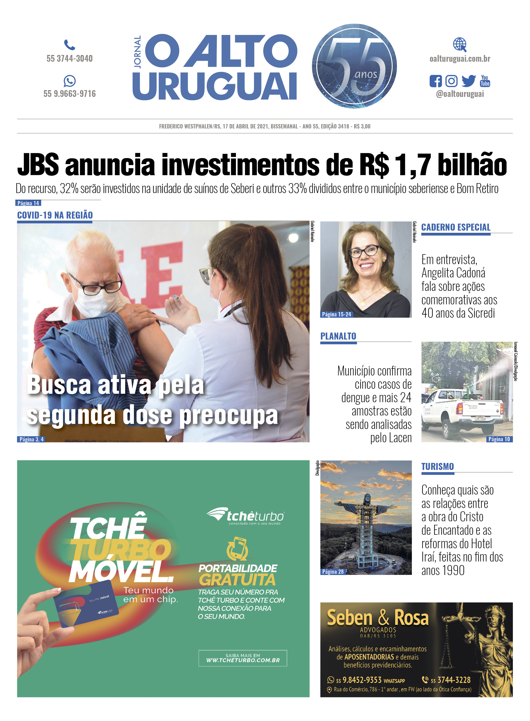 Capa Edição 3418 - Sábado