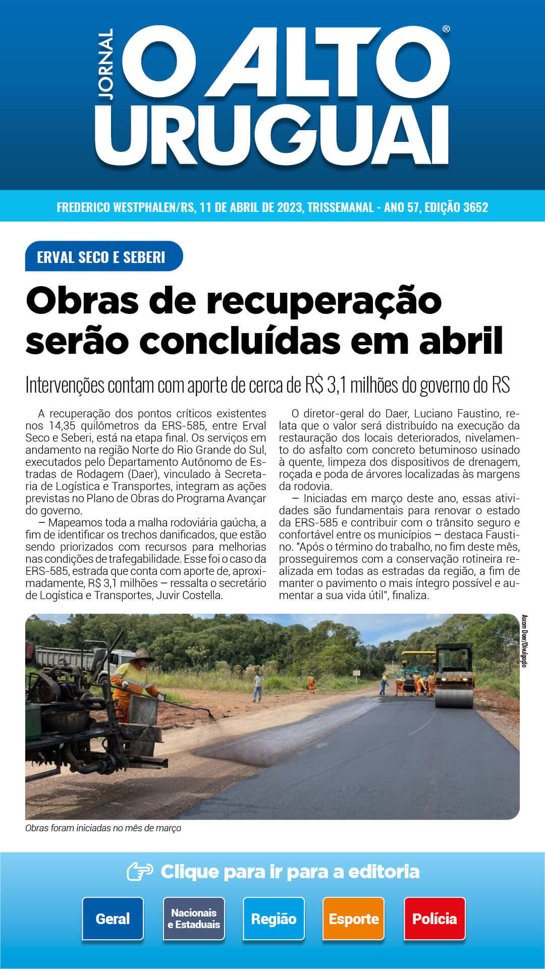 Capa Edição 3652 - Terça
