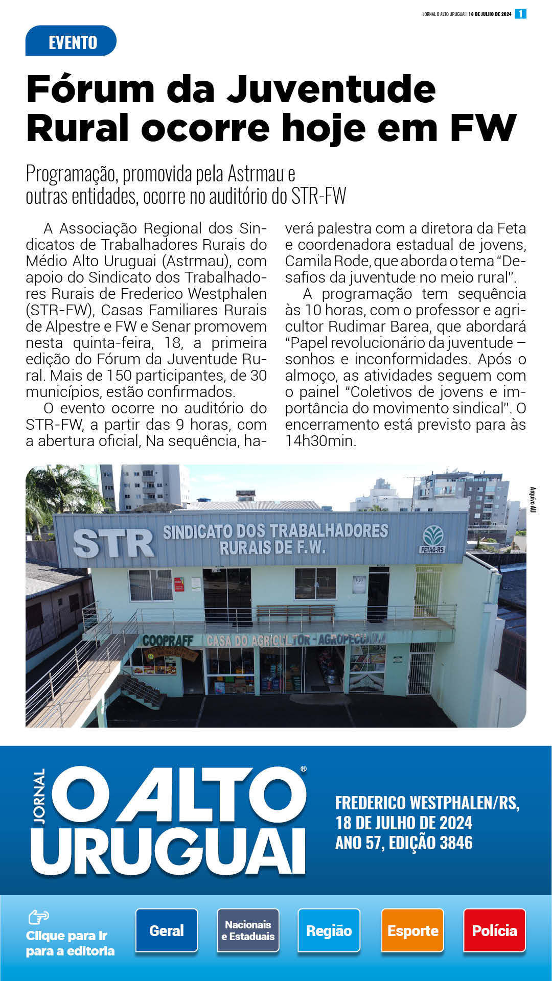 Capa Edição 3846 - Quinta