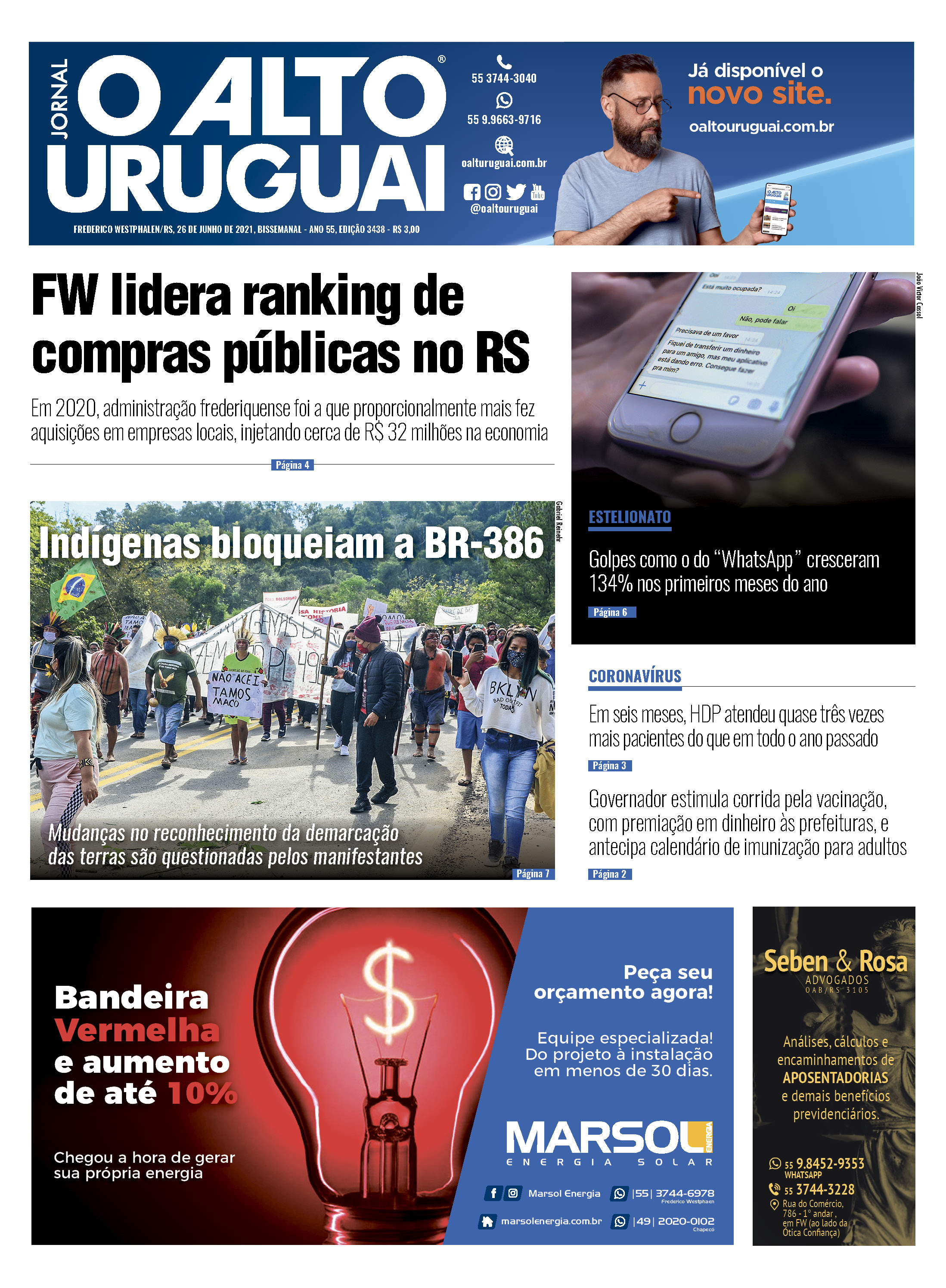 Capa Edição 3438 - Sábado