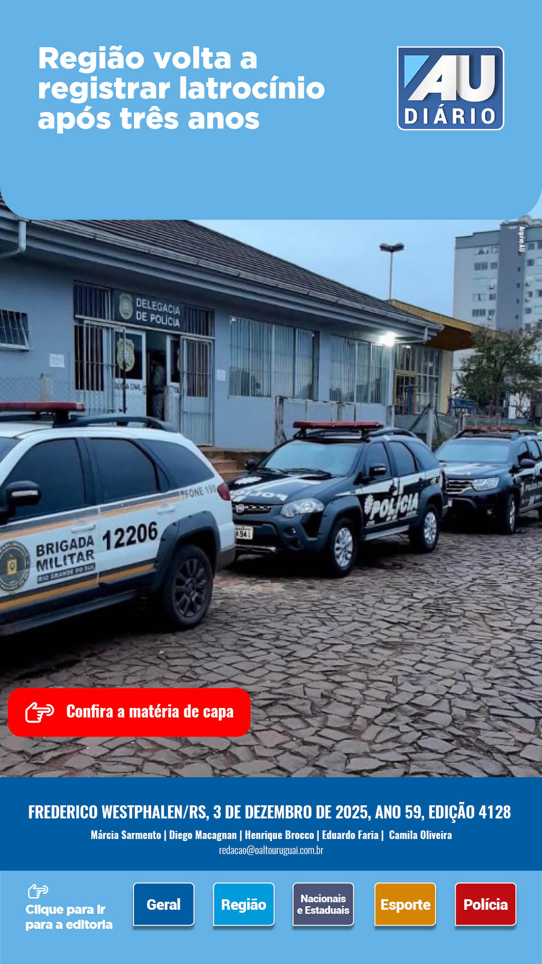 Capa Edição 4128 - Quarta