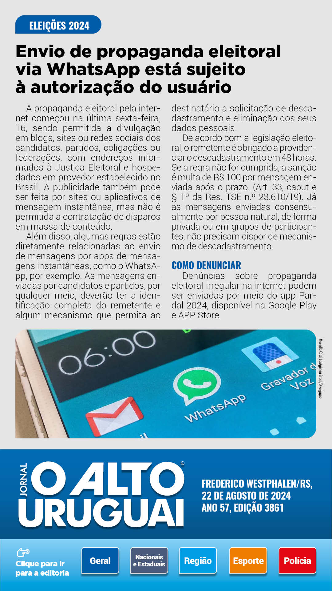 Capa Edição 3861 - Quinta