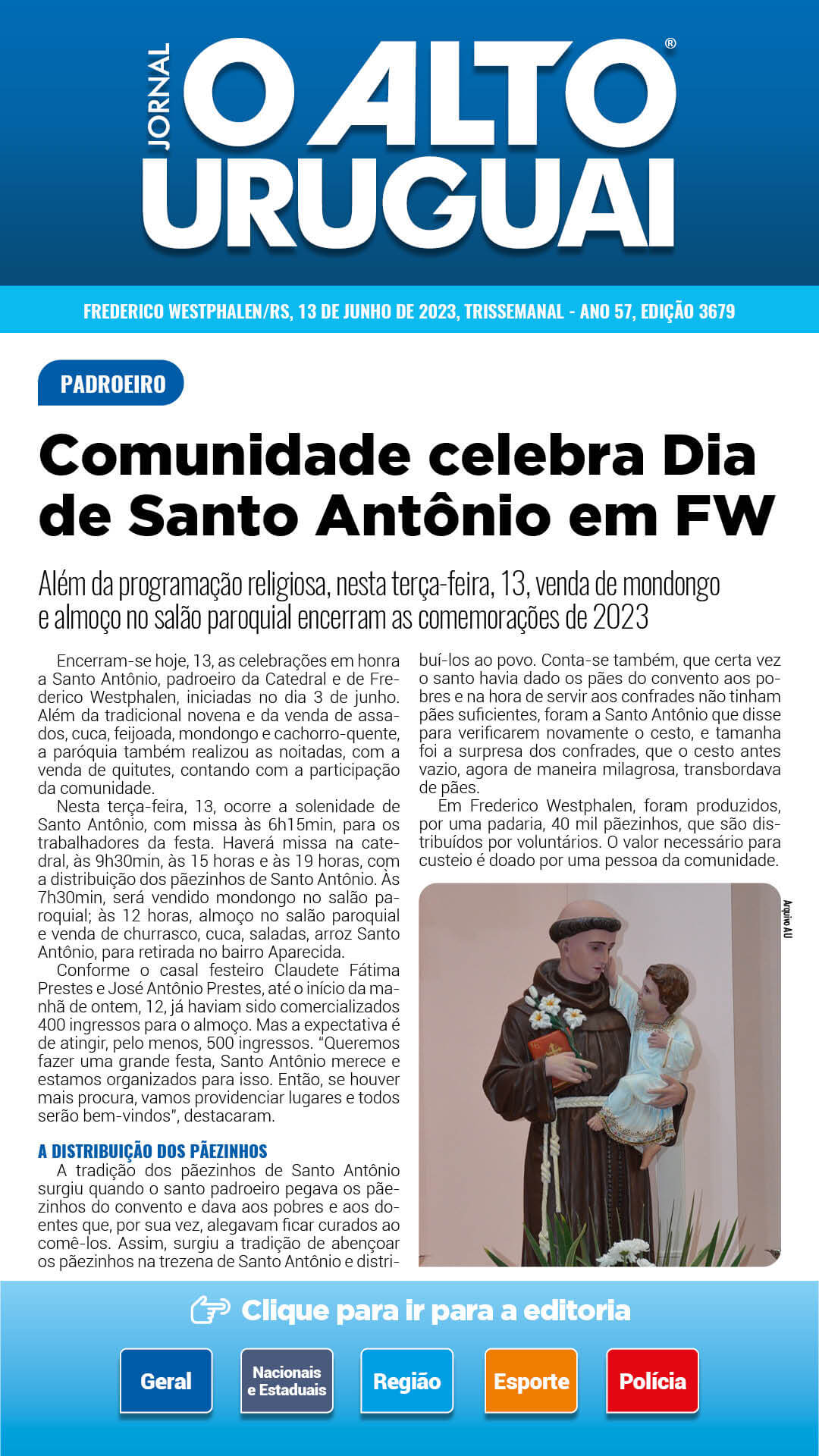 Capa Edição 3679 - Terça