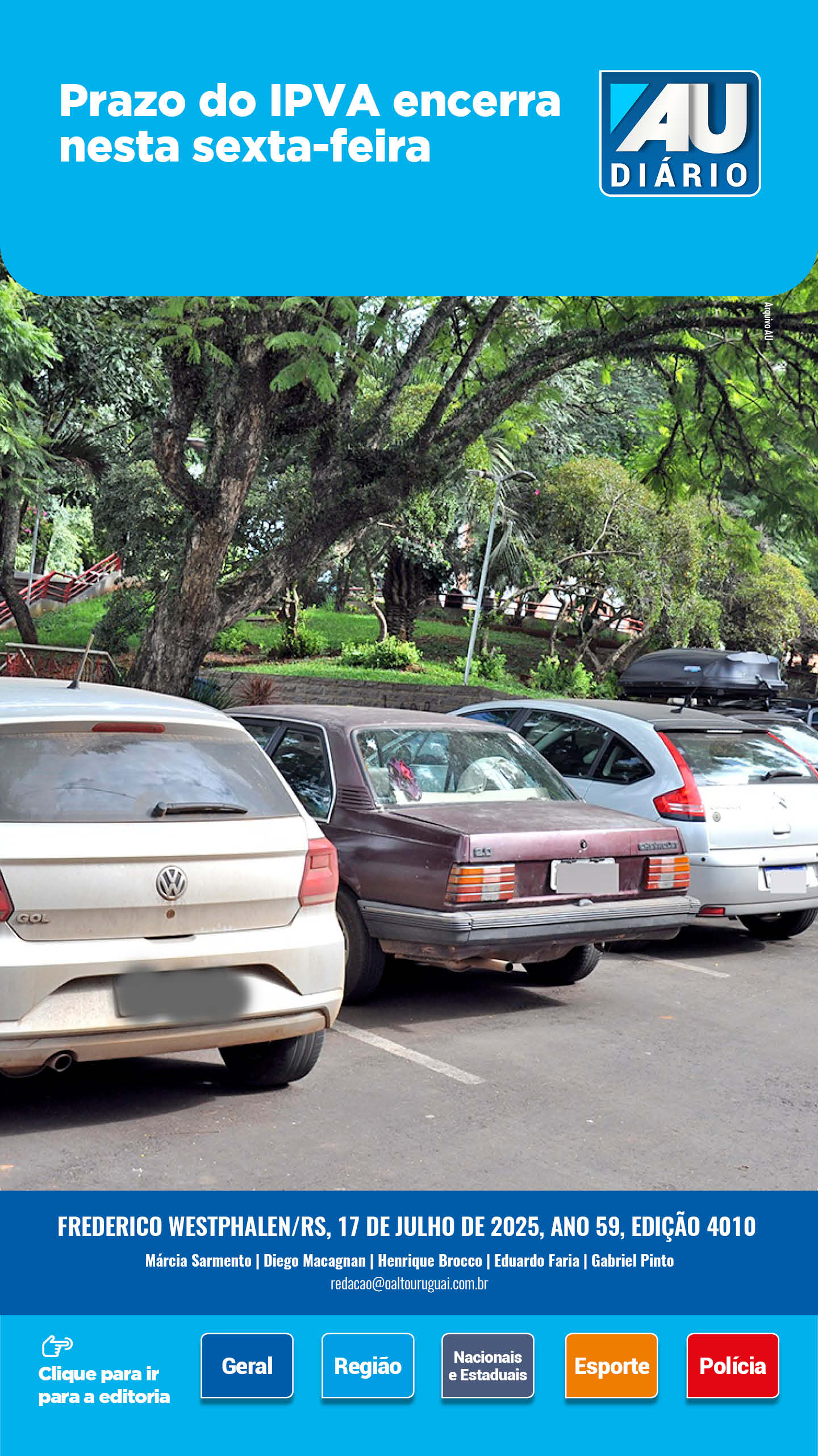 Capa Edição 4010 - Quinta