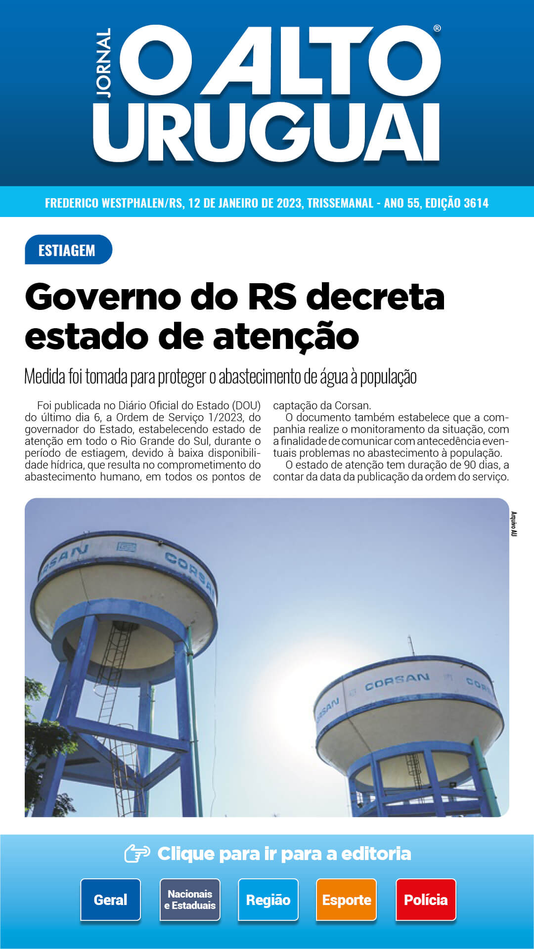 Capa Edição 3614 - Quinta