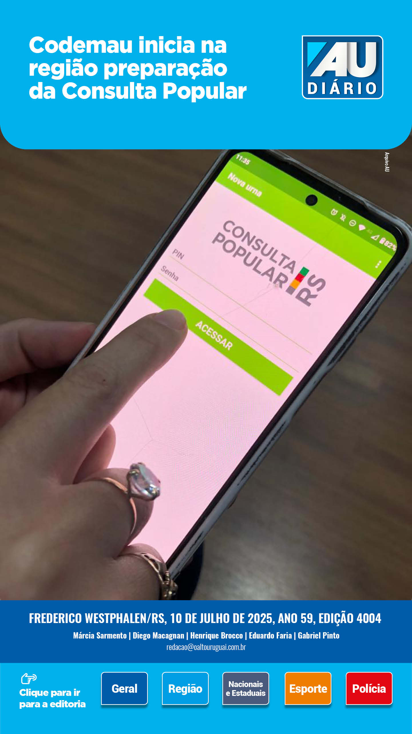 Capa Edição 4004 - Quinta