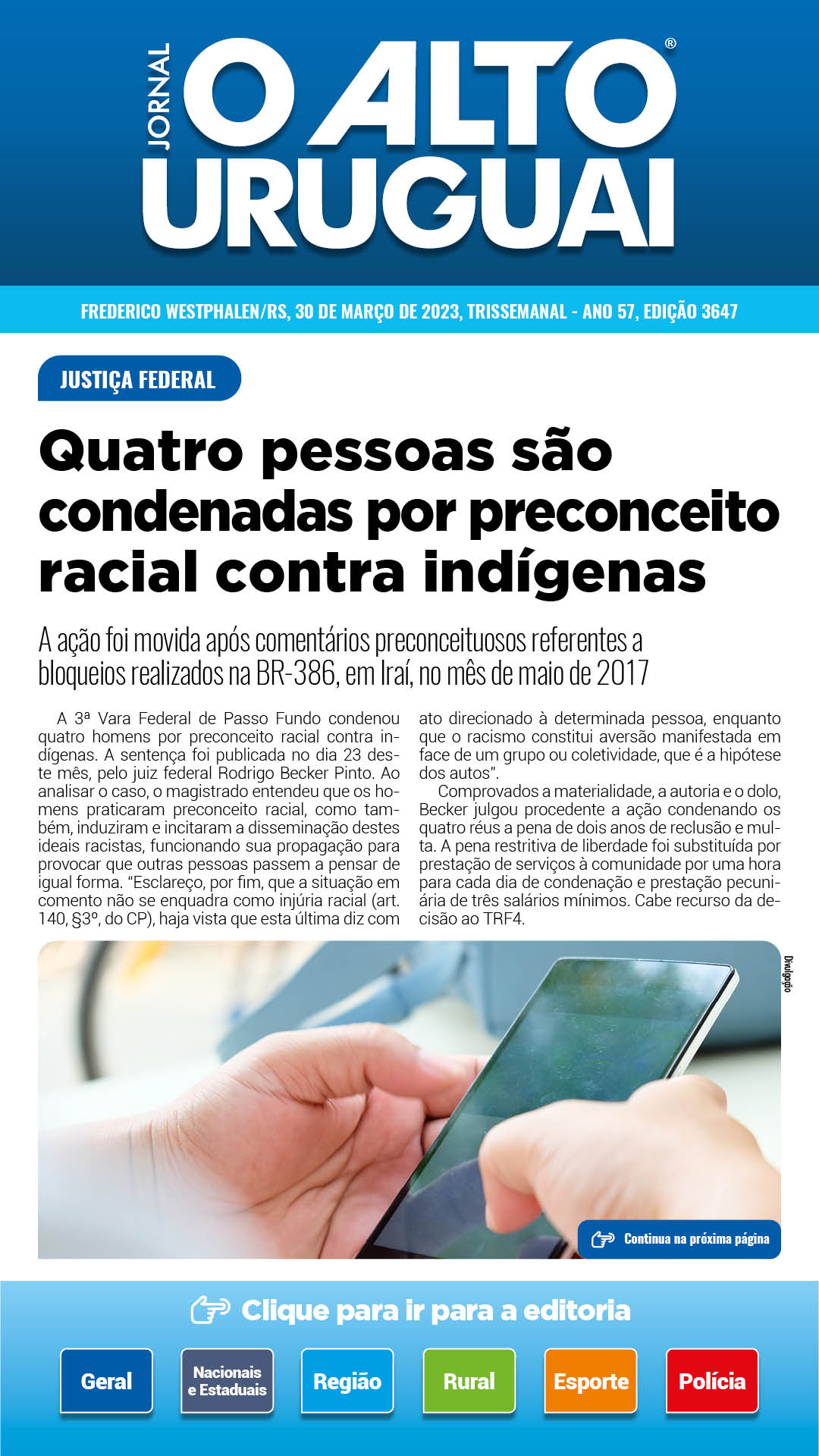 Capa Edição 3647 - Quinta