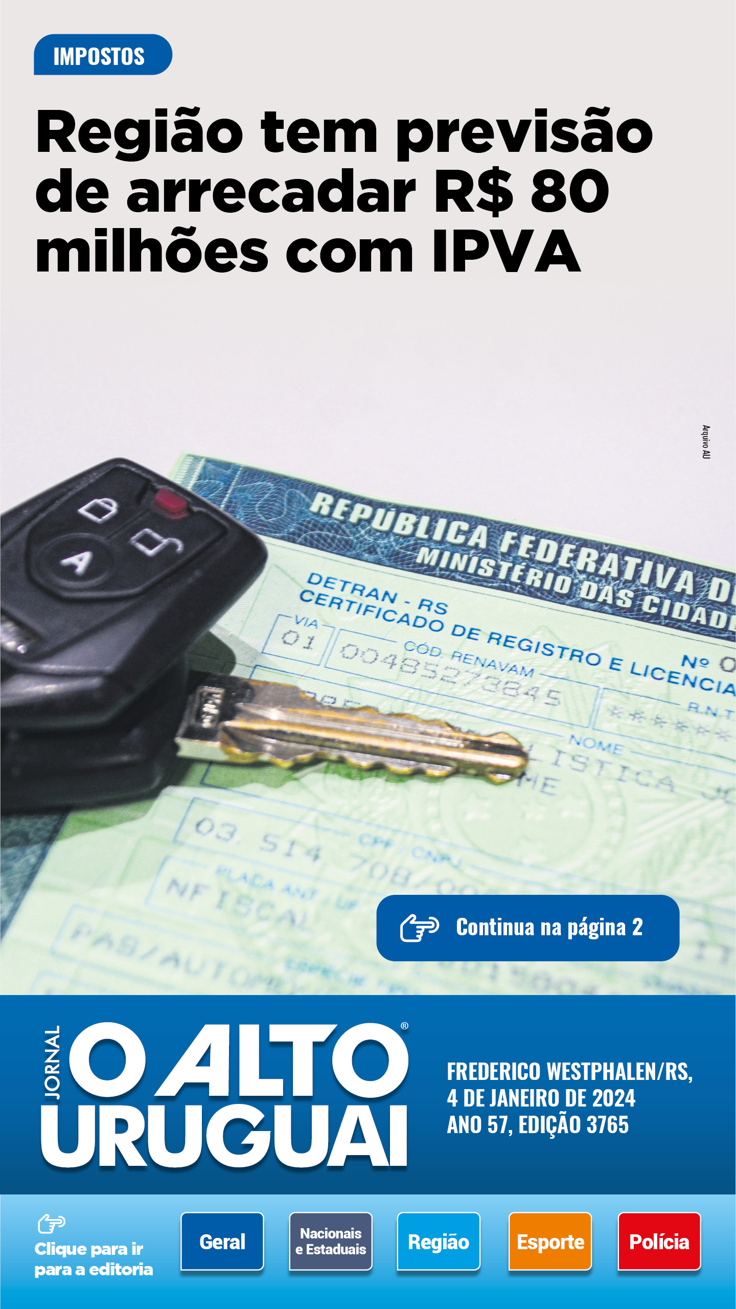 Capa Edição 3765 - Quinta