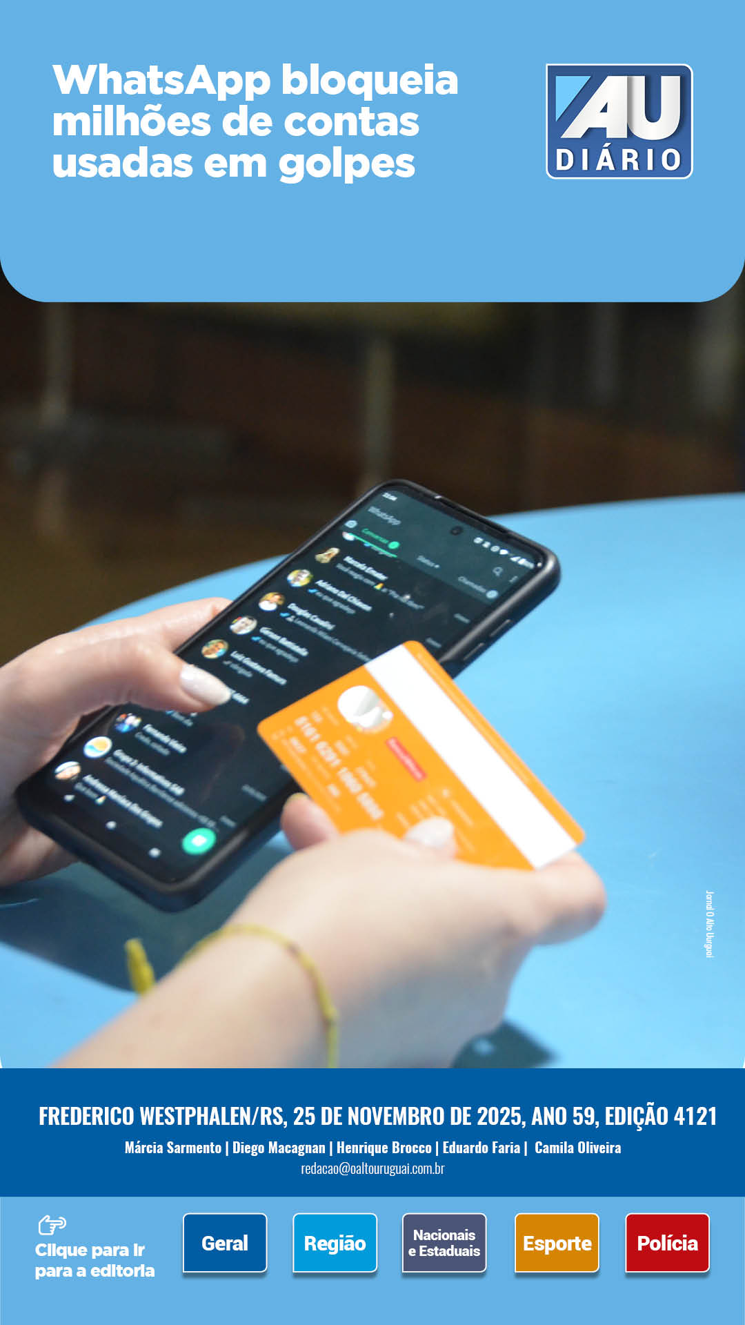 Capa Edição 4121 - Terça