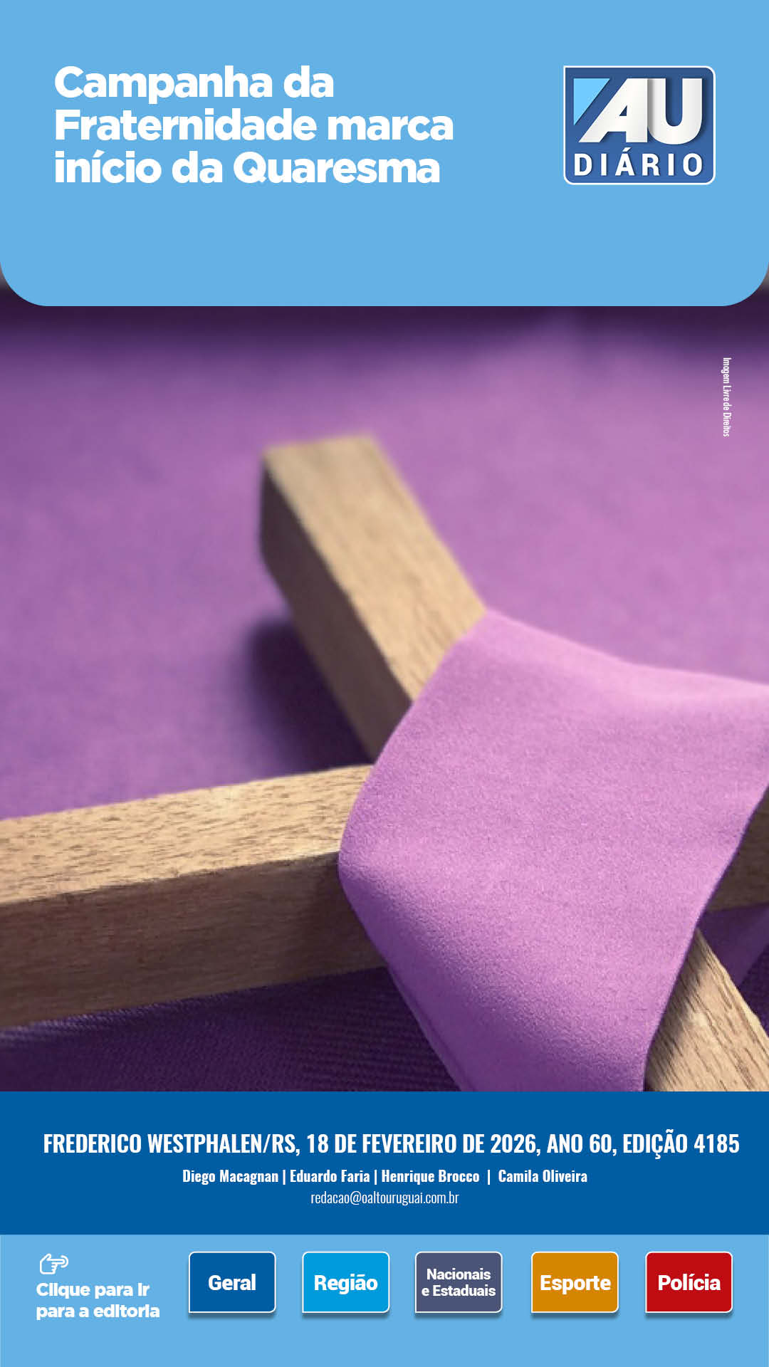 Capa Edição 4185 - Quarta