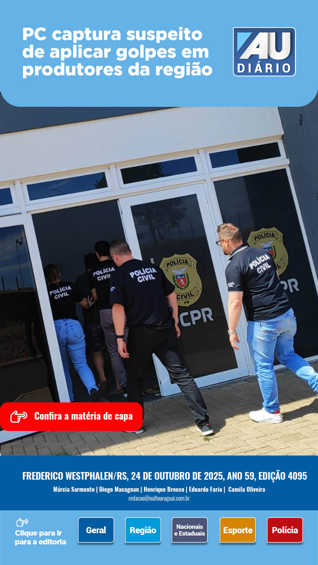 Capa Edição 4095 - Sexta