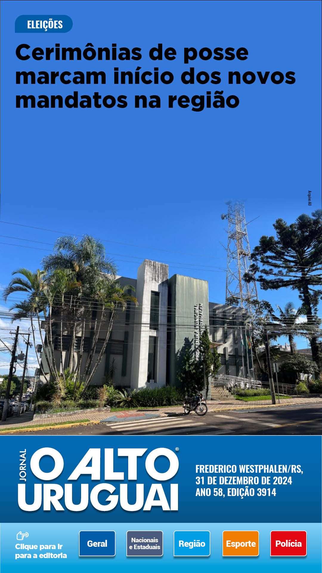 Capa Edição 3914 - Terça