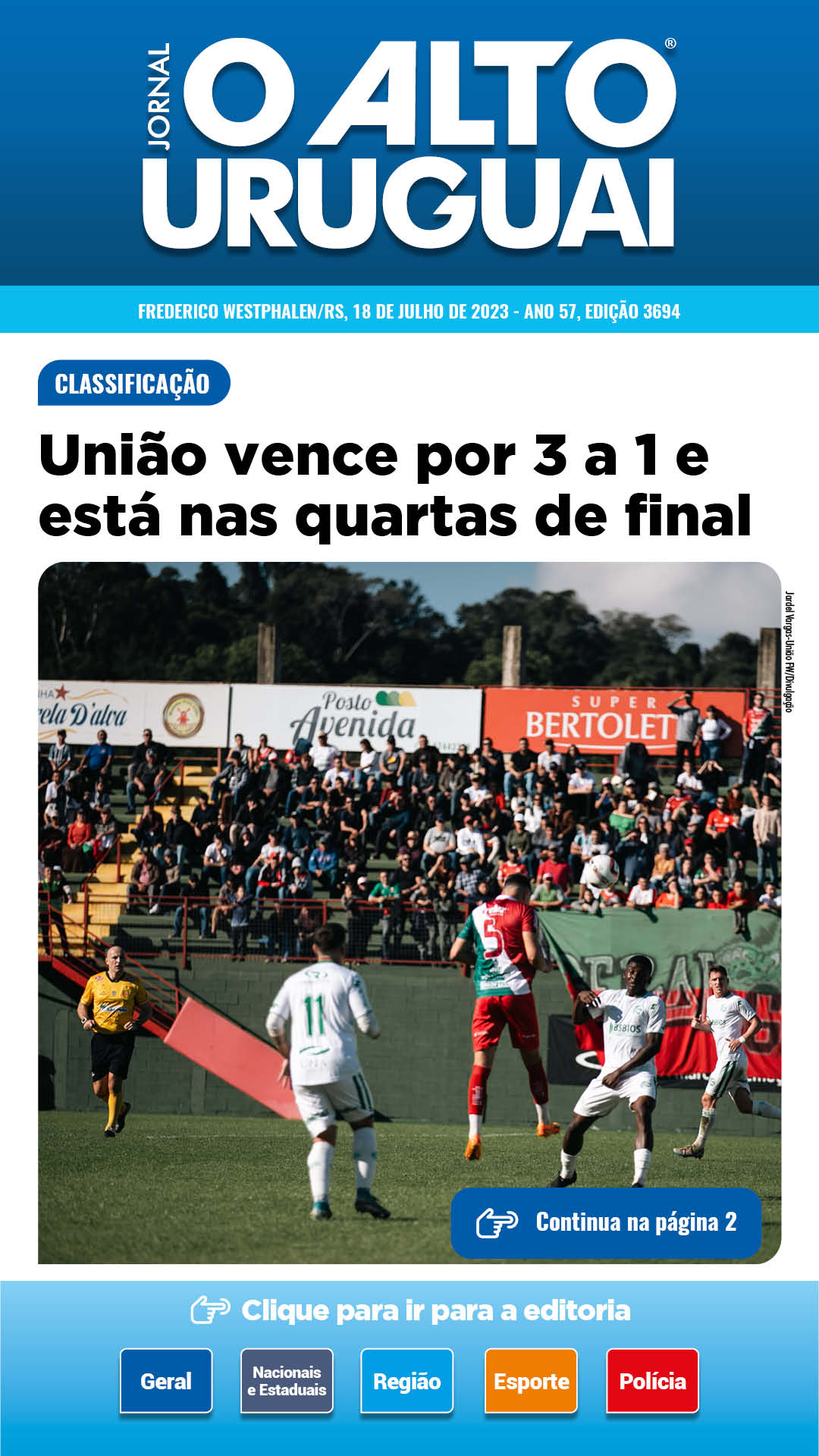 Capa Edição 3694 -Terça