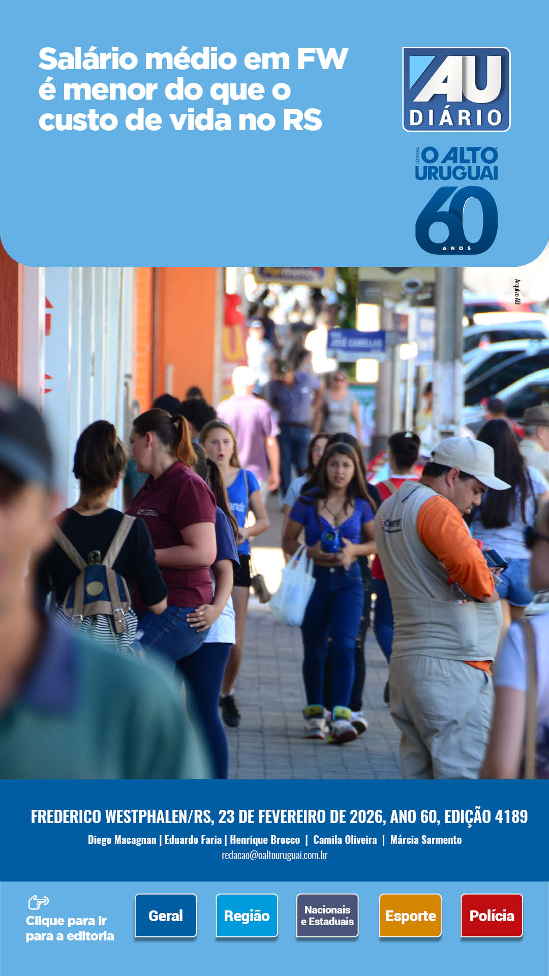 Capa Edição 4189 - Segunda