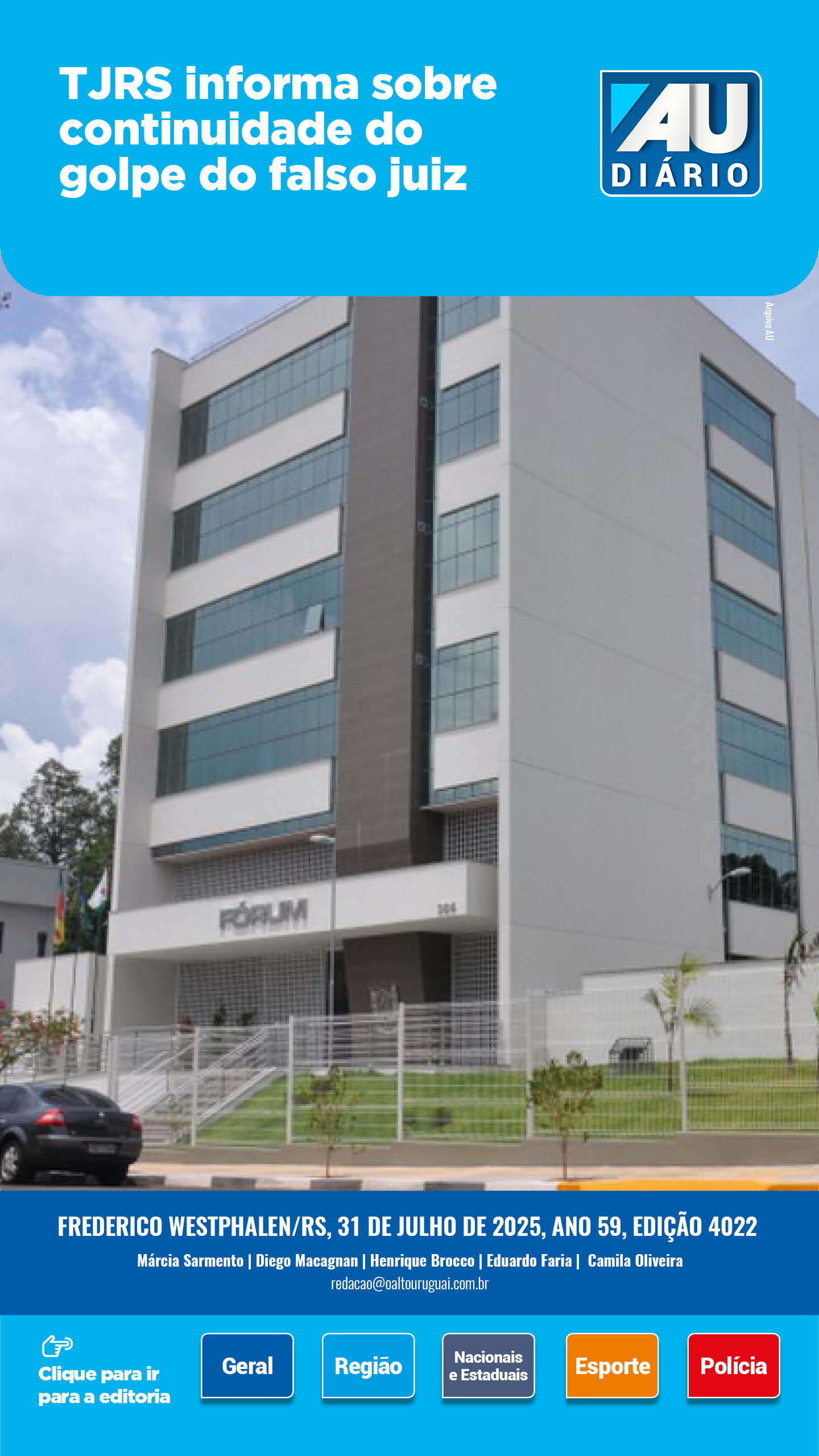 Capa Edição 4022 - Quinta