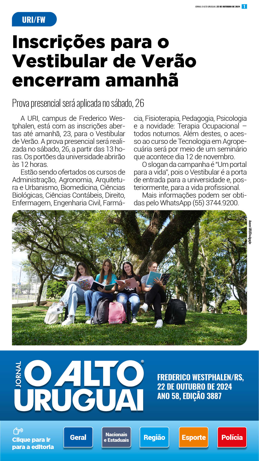 Capa Edição 3887 - Terça