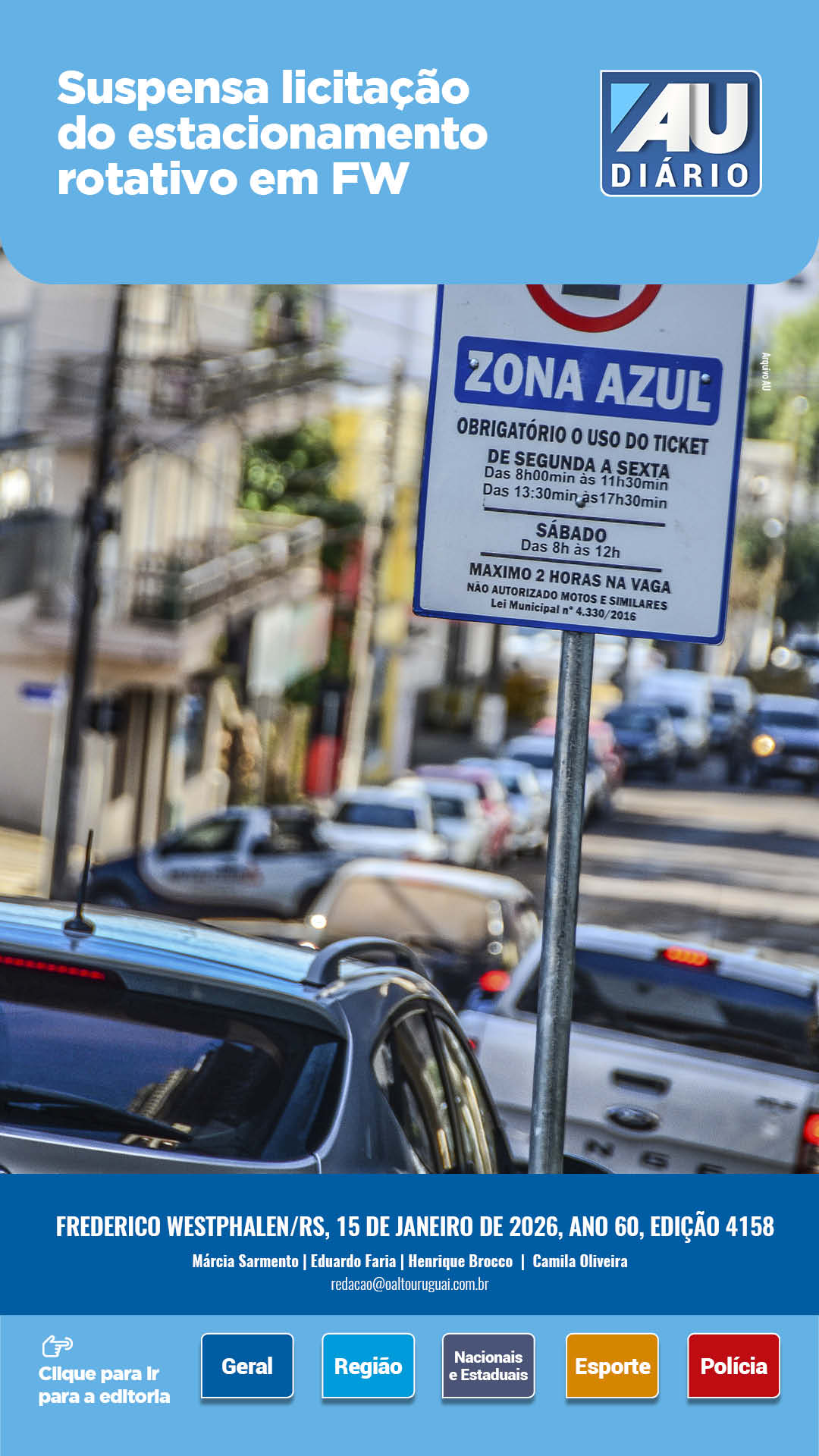 Capa Edição 4158 - Quinta