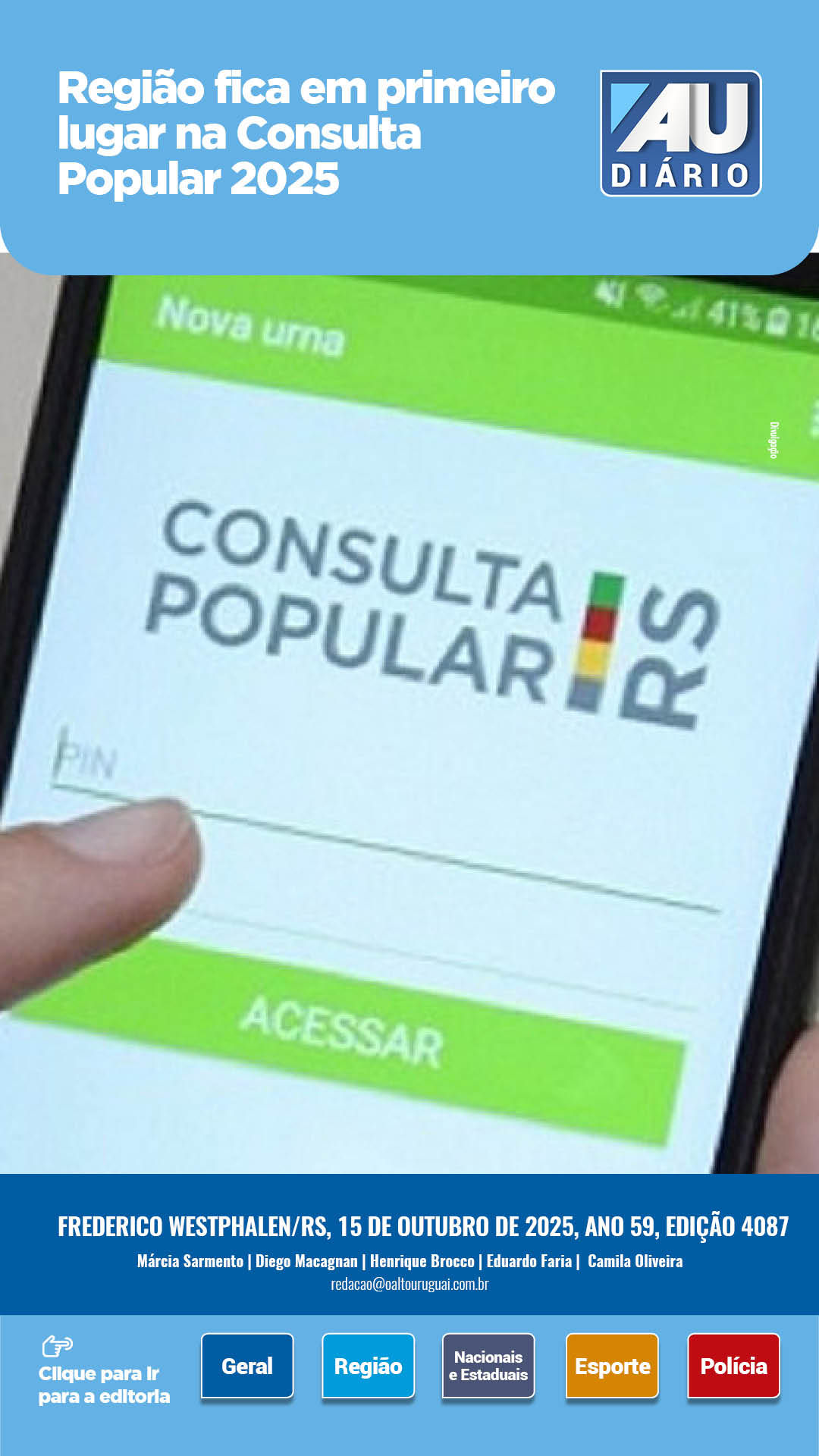 Capa Edição 4087 - Quarta