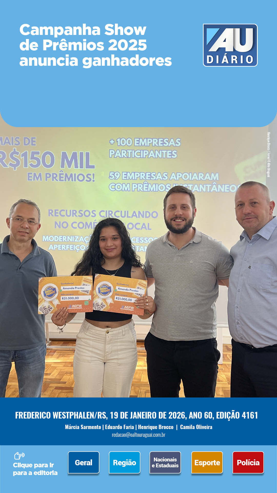 Capa Edição 4161 - Segunda