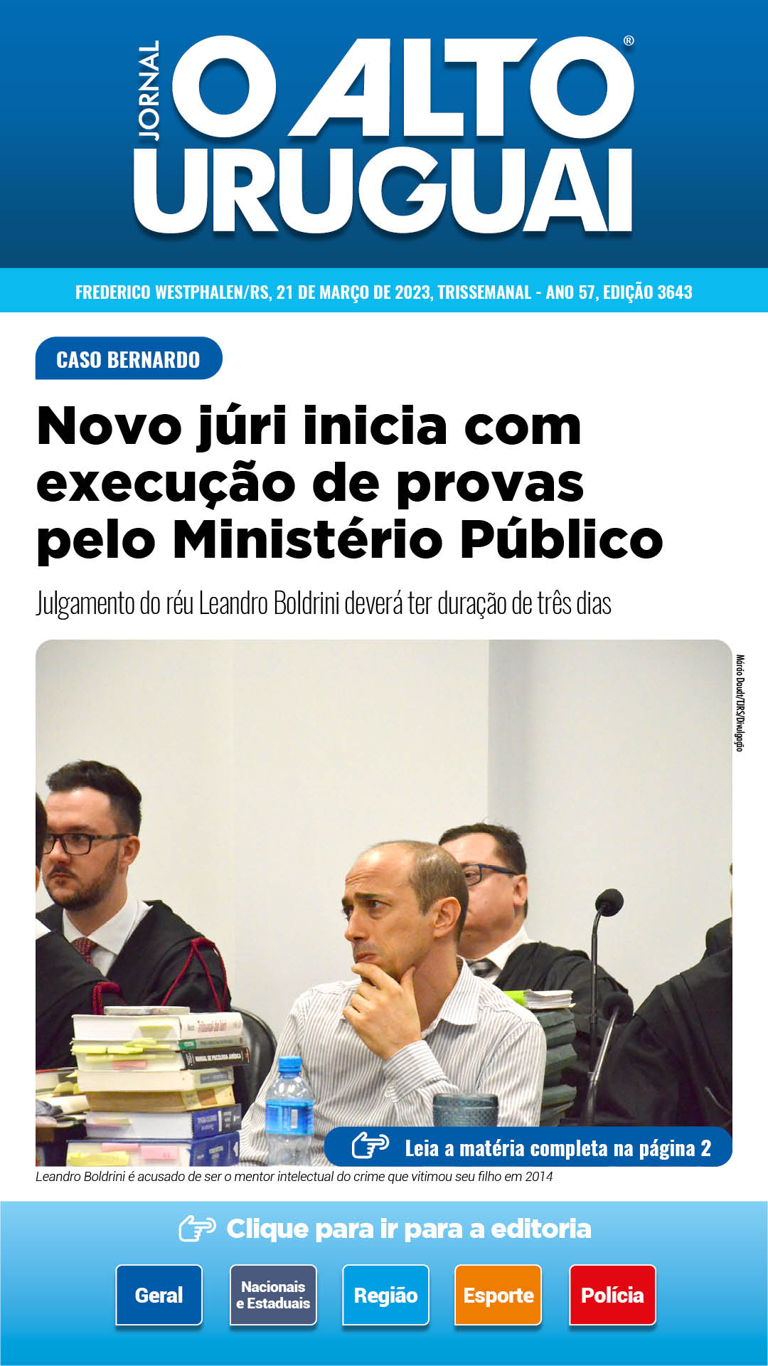 Capa Edição 3643 - Terça