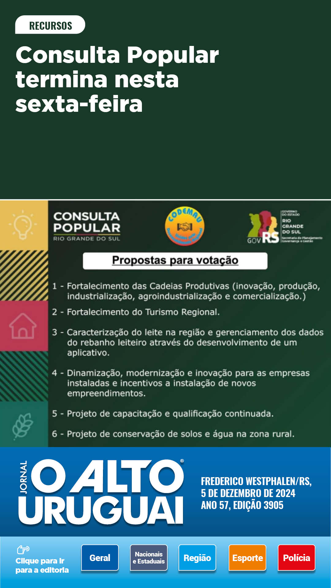 Capa Edição 3905 - Quinta