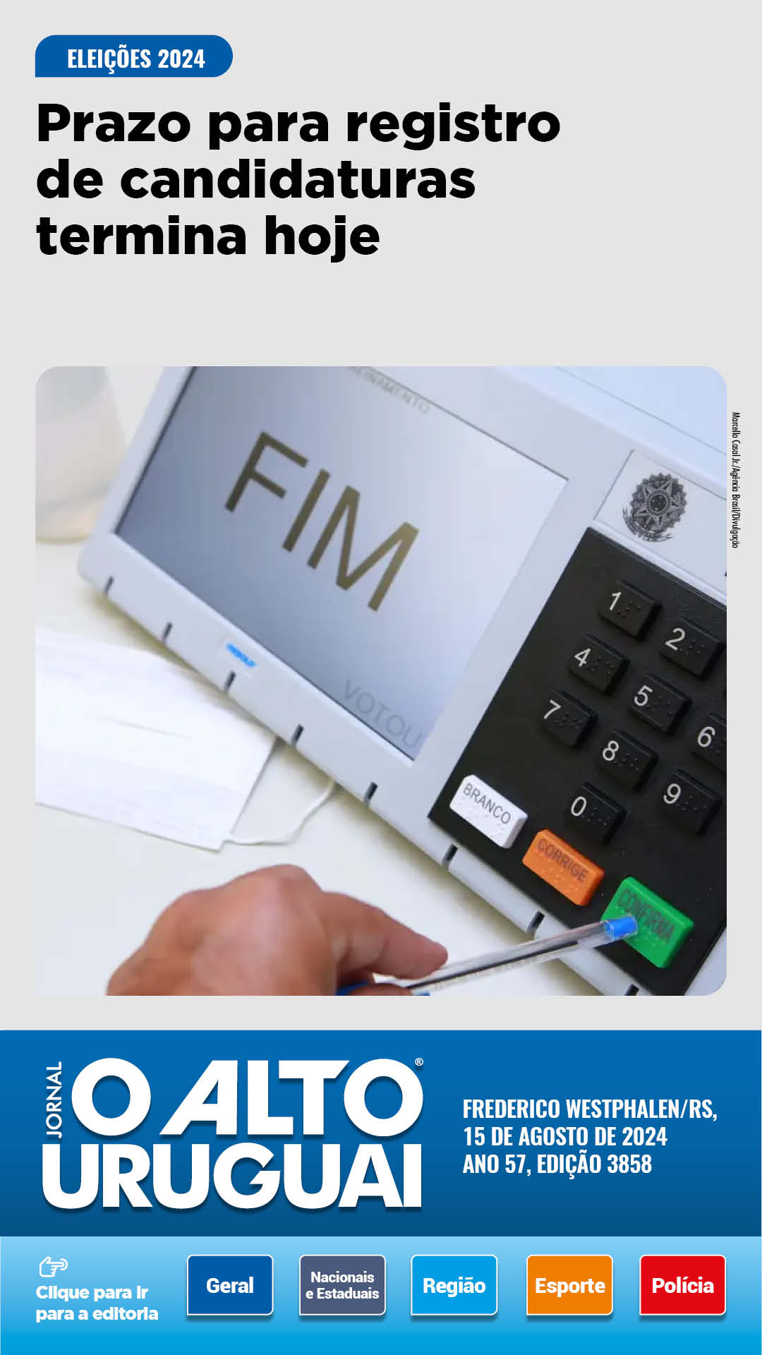 Capa Edição 3858 - Quinta