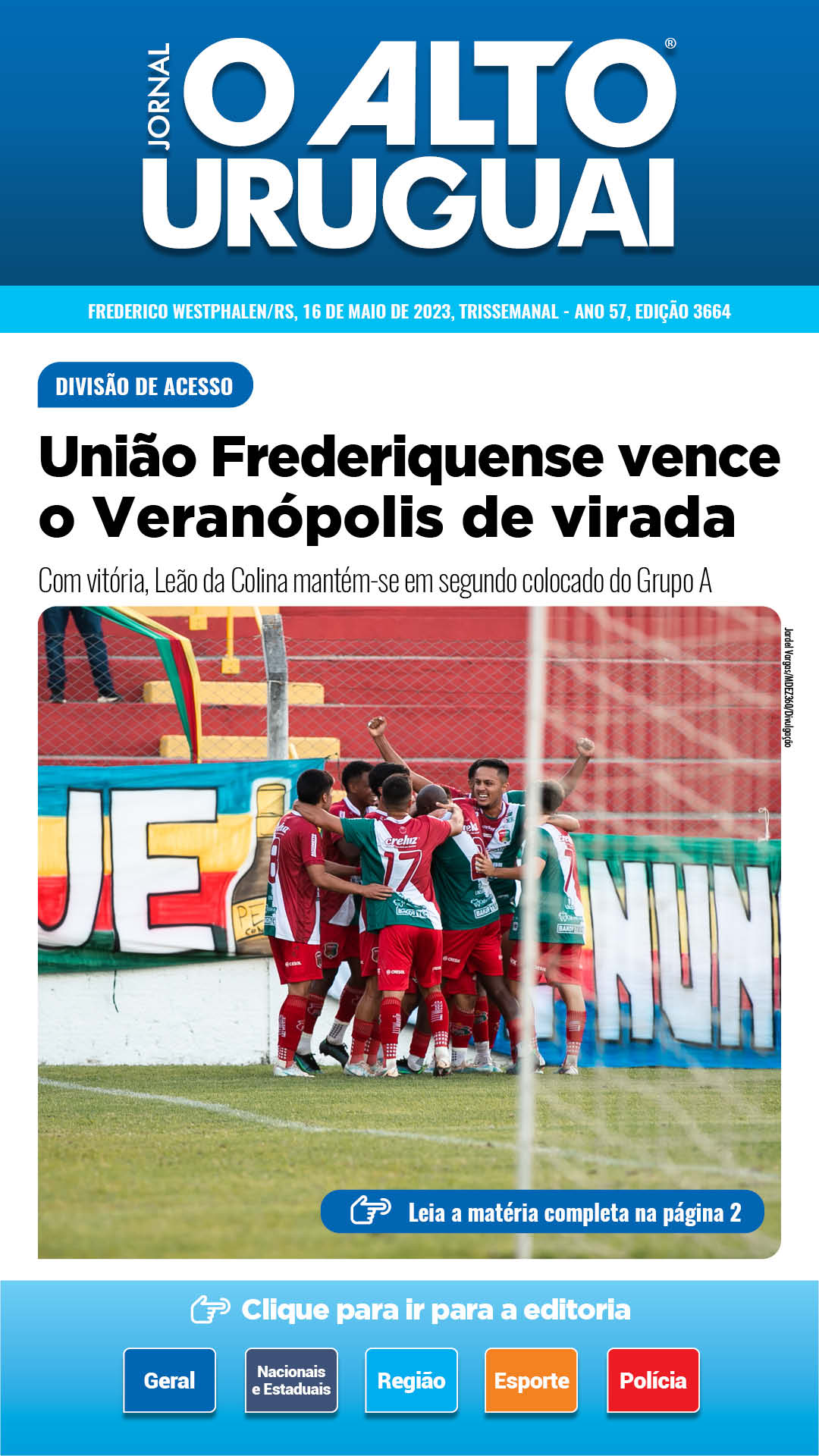 Capa Edição 3667 - Terça