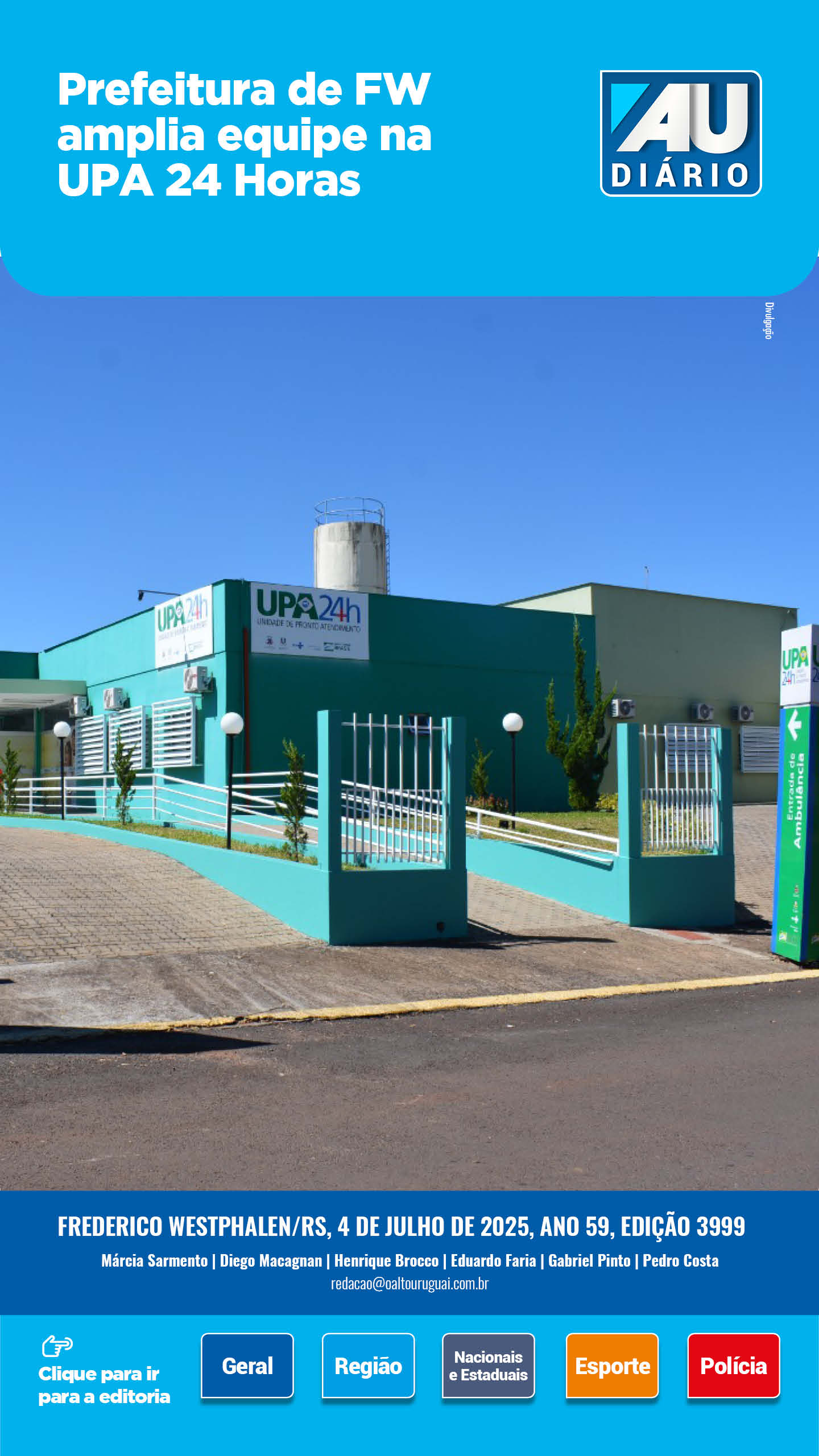 Capa Edição 3999 - Sexta