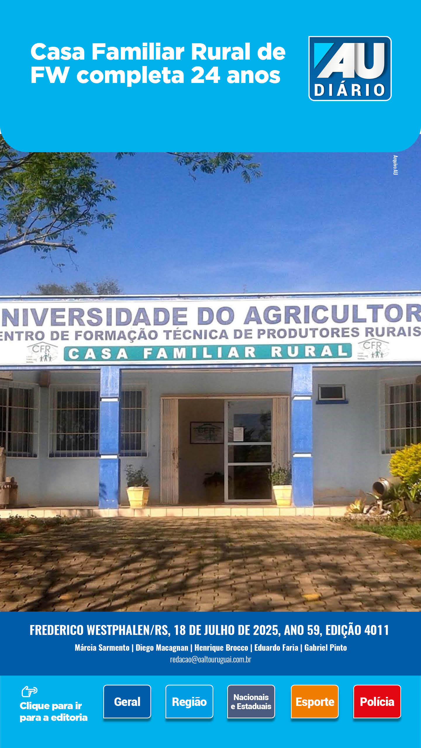 Capa Edição 4011 - Sexta