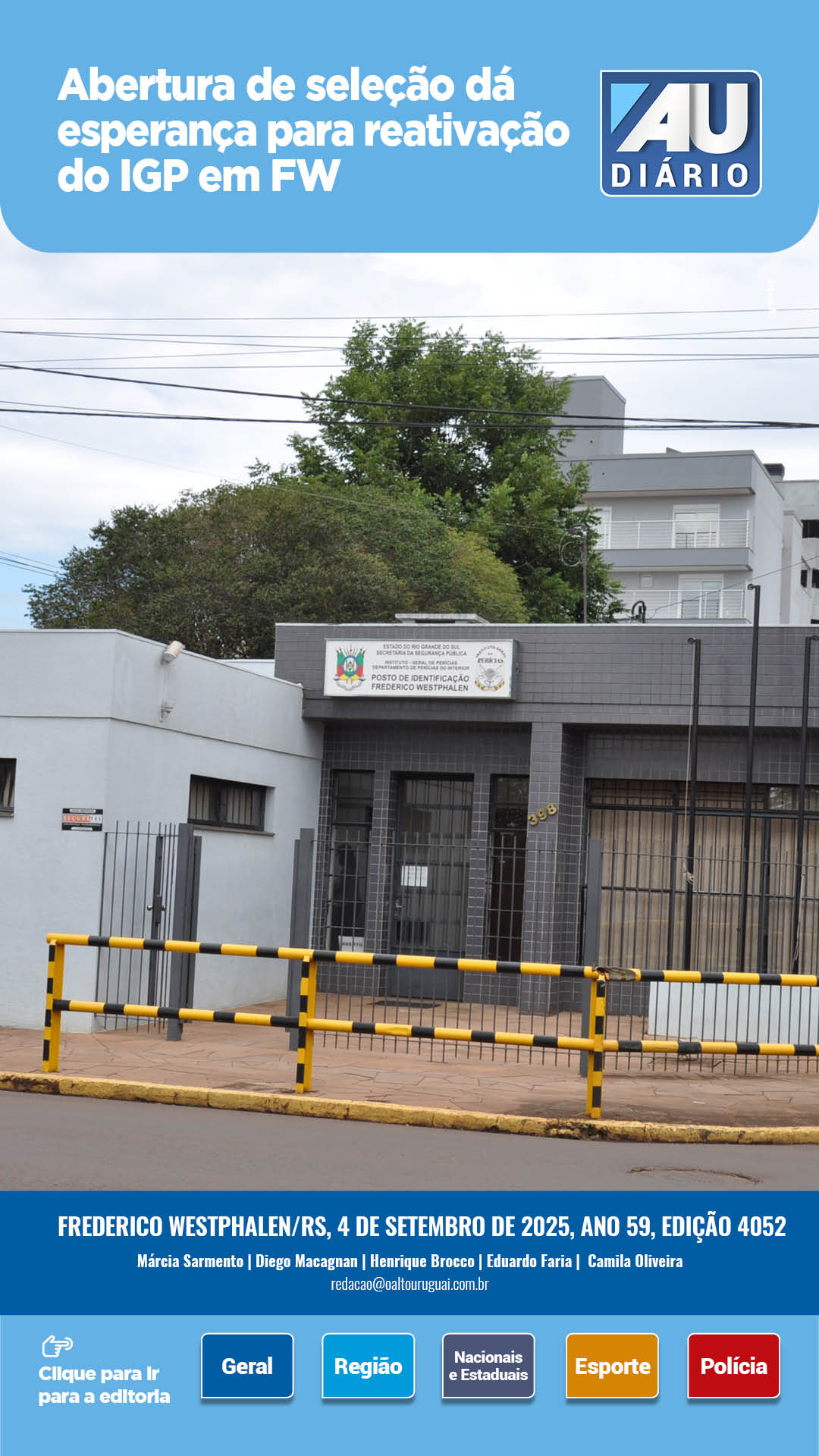 Capa Edição 4052 - Quinta